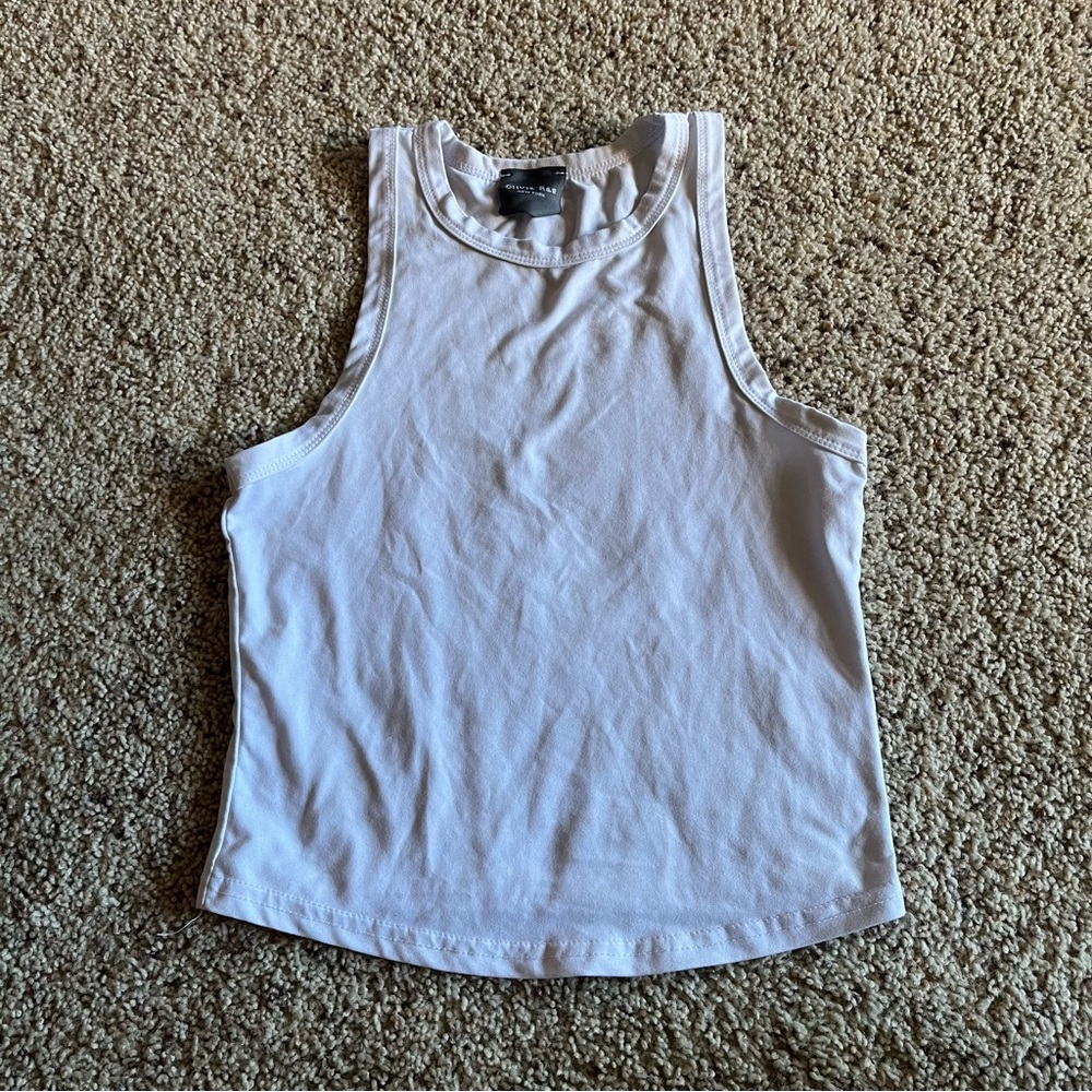 Women’s | Olivia Rae New York | White Summer Cropped Seamless Tank Top; Small
